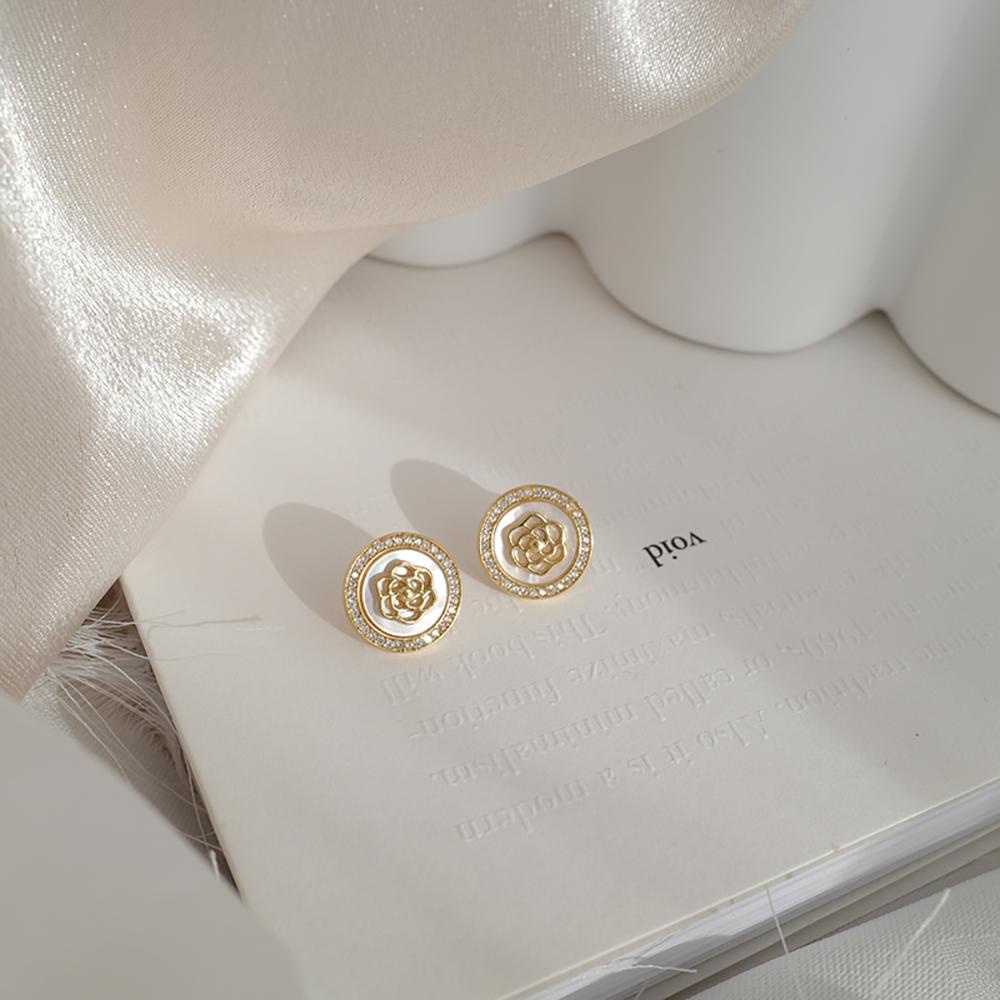 Bông Tai Hình Hoa Trà 2Lip Phong Cách Hàn Quốc Thanh Lịch Cho Nữ