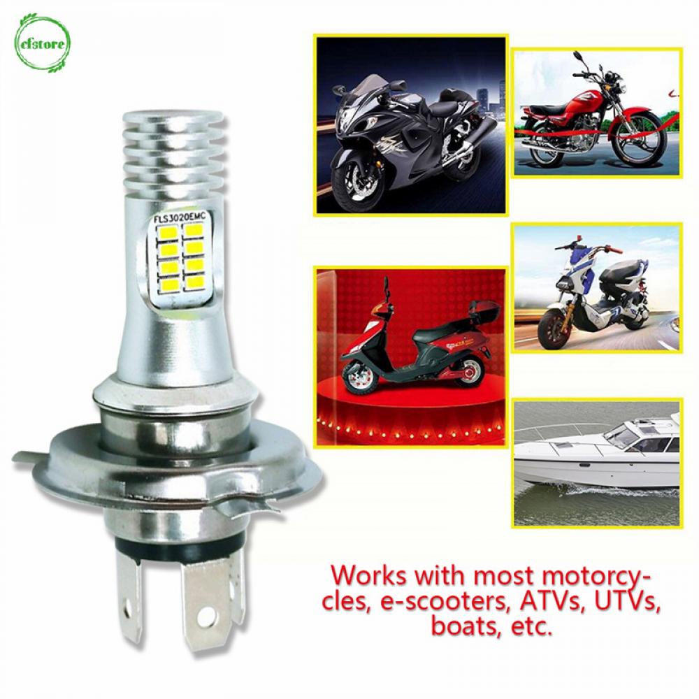 Đèn Pha LED Cf 16SMD 3020 H4 P15D BA20D Ánh Sáng Trắng Cho Xe Máy