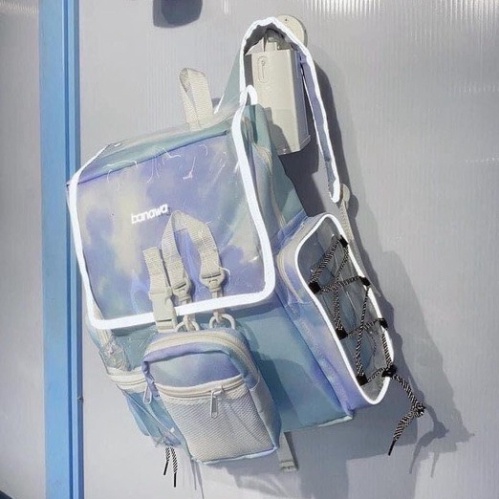 Balo Banawa Đen Tie Dye See Thru Backpack tặng giấy thơm