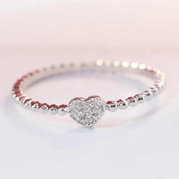 Nhẫn nữ bạc 925 giá rẻ hình trái tim NN0216 Trang Sức TNJ