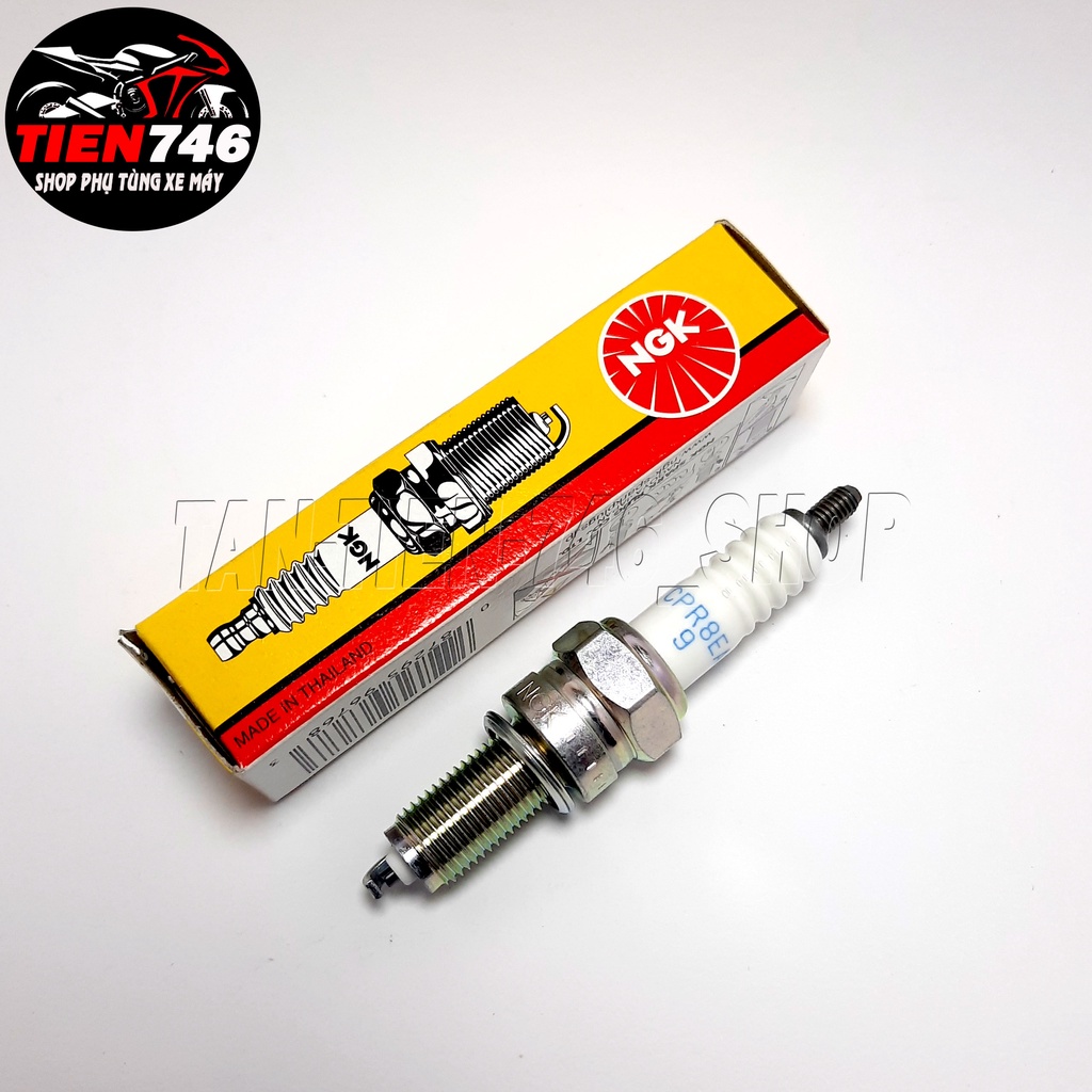 Bugi NGK CPR8EA-9 chân dài có trở kháng, hàng chính hãng 100% dùng cho xe WS110, FuNeo, AB, No4