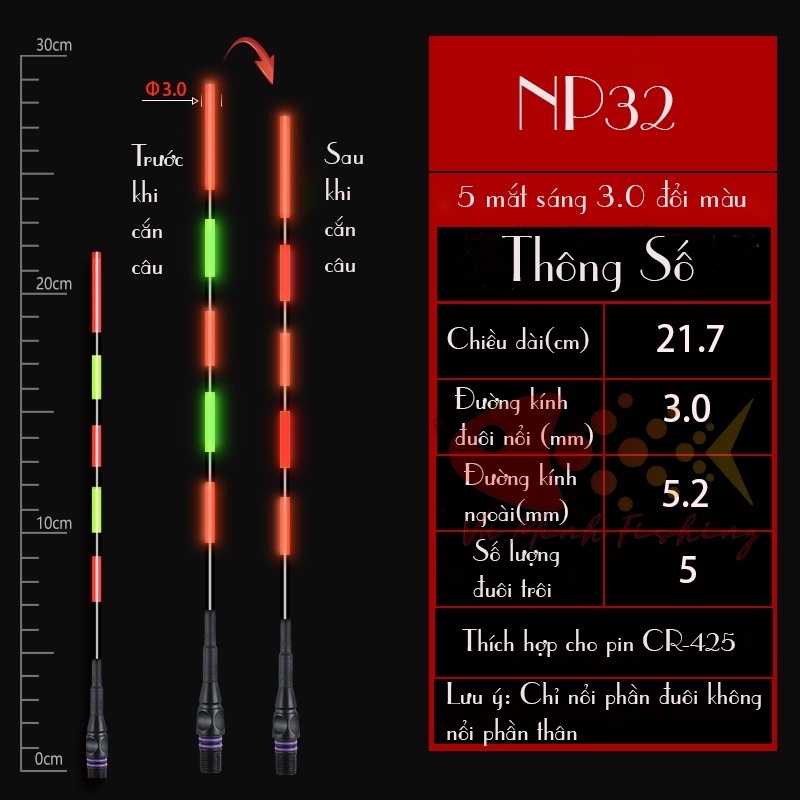 Ngọn Phao Đèn Câu Đài Ngày Đêm Đổi Màu Cảm Ứng Thông Minh. Ngọn Phao Câu Cá Săn Hàng Cao Cấp