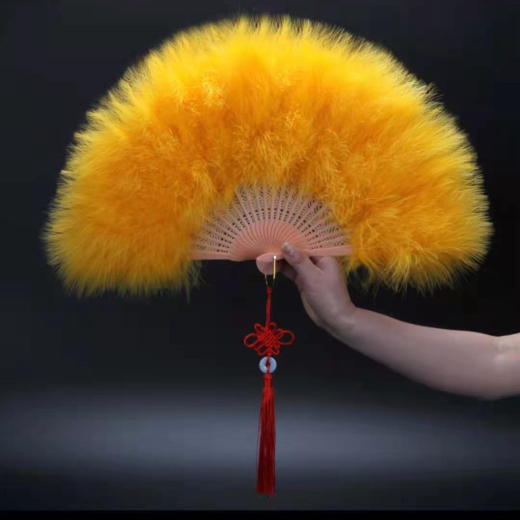 Quạt Lông Vũ Cầm Tay Có Thể Gập Lại Cho Nữ