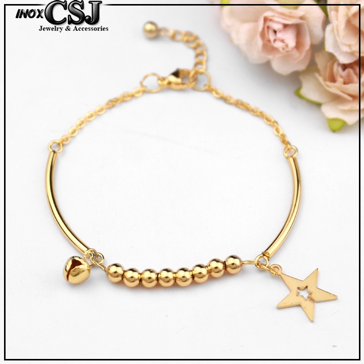 Lắc tay bi tròn gắn ngôi sao xinh xắn