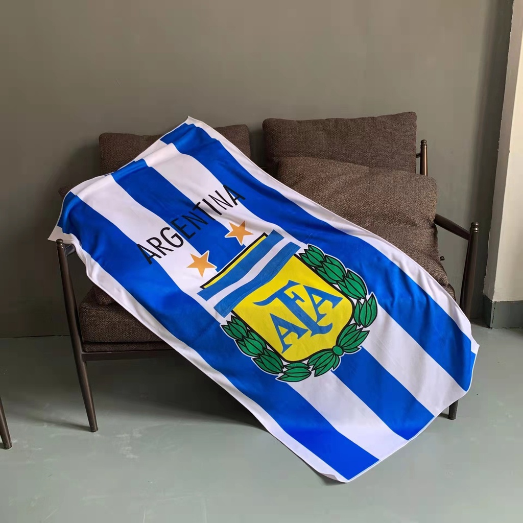 Khăn Tắm In logo Câu Lạc Bộ Bóng Đá Juventus Real Madrid Barcelona Brazil Anh Đức