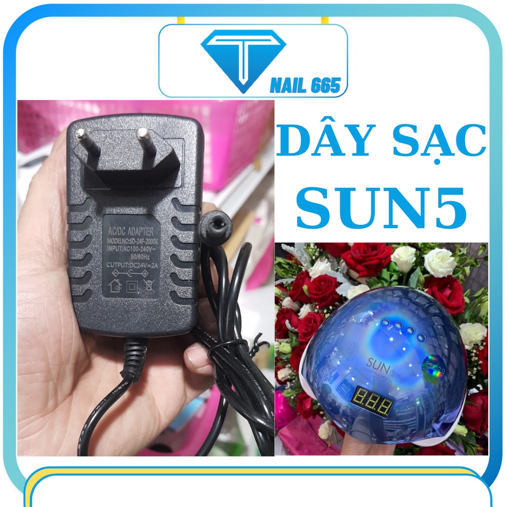 Dây sạc máy hơ gel , Dây sạc máy hơ sun5plus ,T2 ,72W , T3 , loại sịn