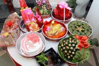 Chữ hỷ dán trái cây