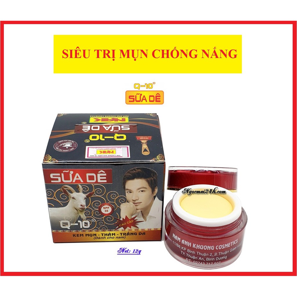 kem tri mụn thâm cho nam Q10 sữa dê dưỡng trắng da liền sẹo không ăn nắng 12g