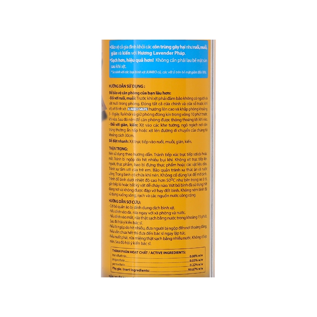 COMBO 2 Bình xịt côn trùng JUMBO FIK Hương Lavender 600ml X2
