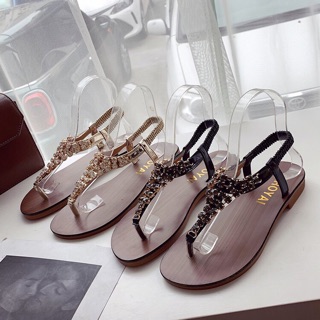 Sandal xỏ ngón đính đá