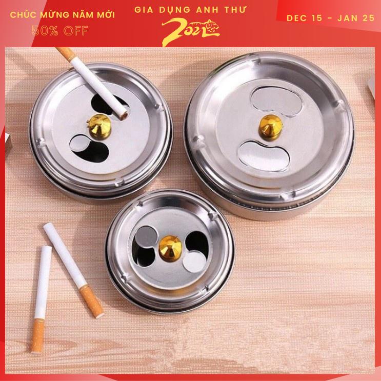 [Rẻ vô địch] Gạt tàn nắp xoay inox tiện dụng giá rẻ