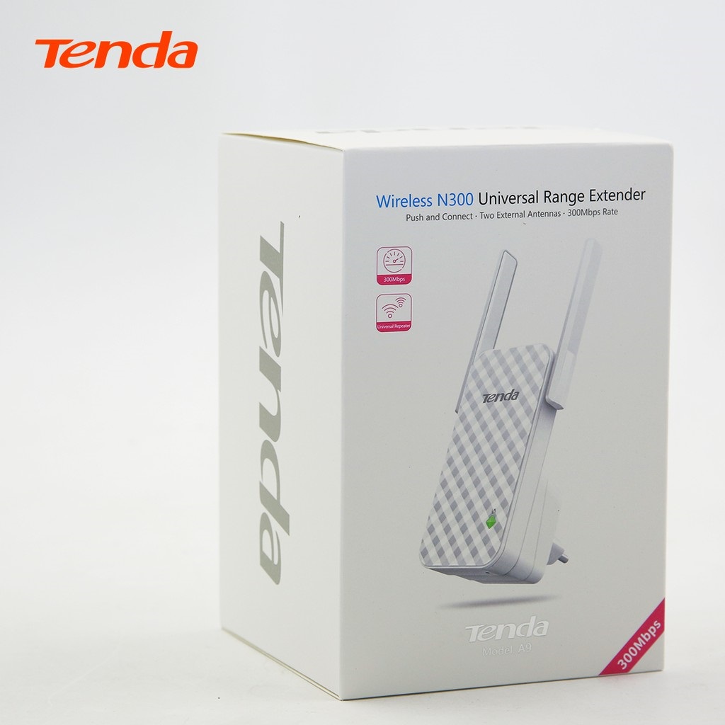 Bộ Mở Rộng Sóng Wifi TENDA A9 (2 Râu) Chuẩn N Tốc Độ 300Mbps - Hàng Chính Hãng