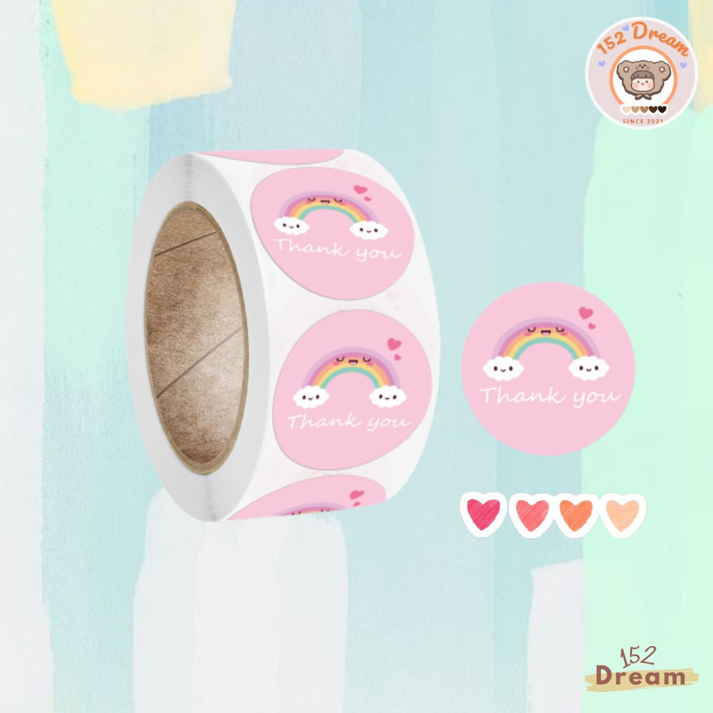Cuộn 500 Sticker Nhãn Dán Thank You Dùng Để Trang Trí Đóng Gói Hàng | BigBuy360 - bigbuy360.vn