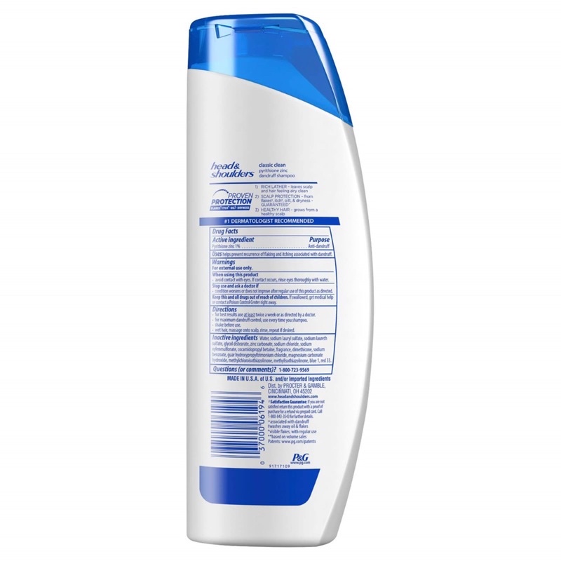 [USA] Dầu gội Head &amp; Shoulders Classic Clean 400ml sạch gàu - Mỹ