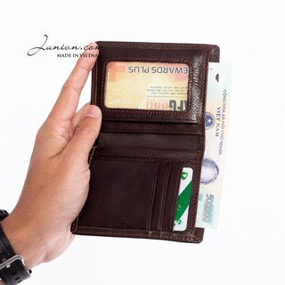 [DA BÒ THẬT 100%] Bóp da mini cao cấp - Ví đứng mini - Juni Official Store