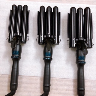 Máy uốn xoăn sóng nước ba trục Hàn Quốc nóng nhanh có chỉnh nhiệt ( Tặng kèm 3 kẹp mỏ vịt )