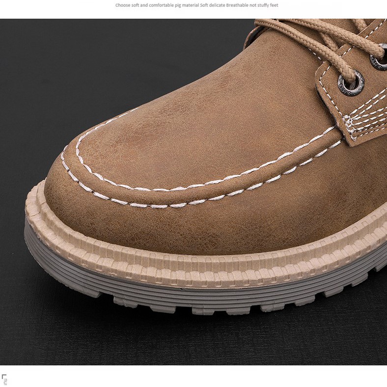 Giày Boots cao cổ nam da bò cao cấp đế khâu chắc trắn cực bền fashion phong cách đường phố Hàn Quốc siêu Hot NB-36 | BigBuy360 - bigbuy360.vn