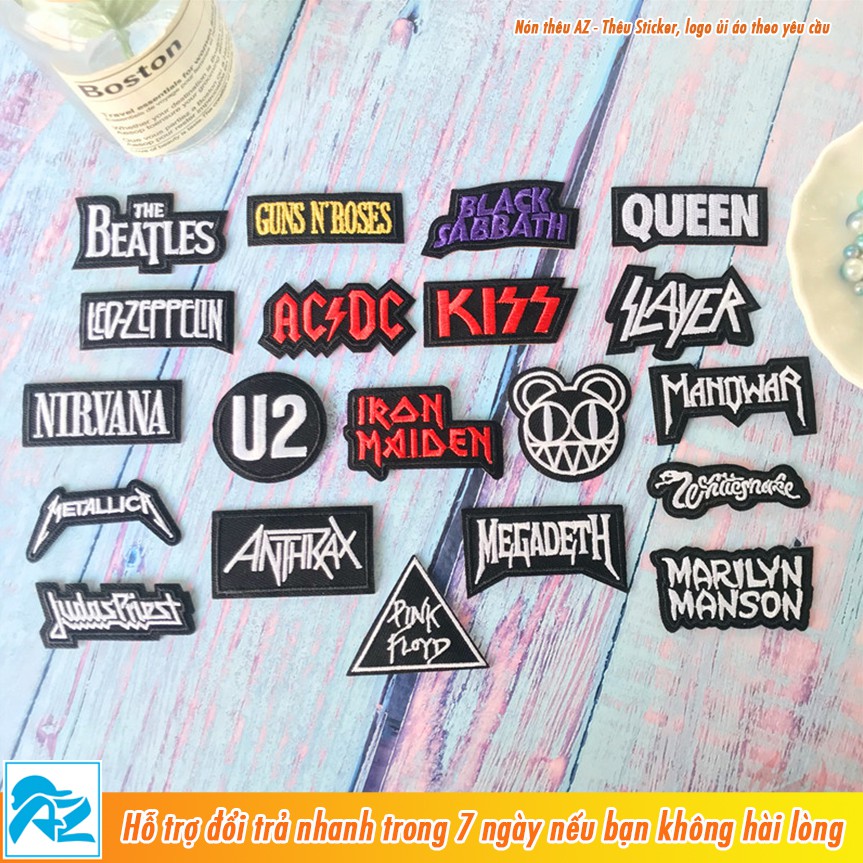 Patch vải thêu các nhóm nhạc Rock ACDC Metallica Nirvana - Sticker Logo ủi S132