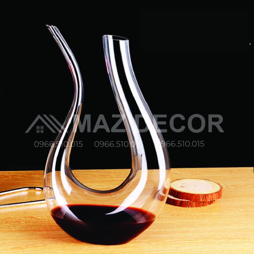 Giá xưởng Nhiều mẫu bình thở thủy tinh rượu vang Decanter chiết miệng vát thổi thủ công dày dặn kiểu dáng đa dạng