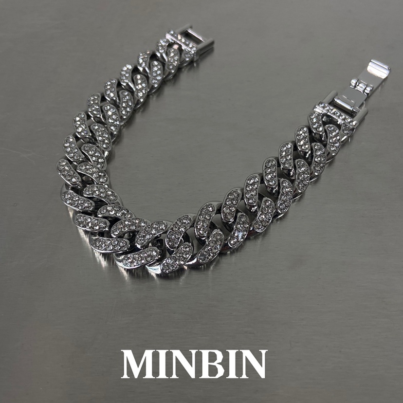 Vòng Tay Đính Đá Toàn Bộ Phong Cách hip hop Thời Trang Cho Nam Và Nữ