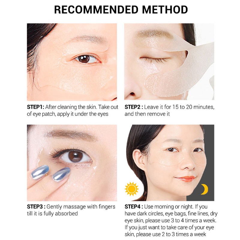 [Hàng mới về] Hộp 50 miếng mặt nạ mắt Hyaluronic Acid/Retinol săn chắc và giảm quầng thâm thương hiệu LANBENA