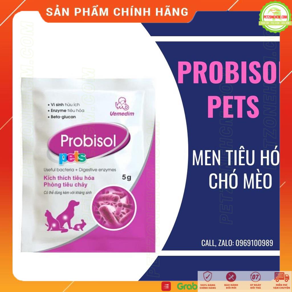 Men tiêu hóa chó mèo ⚜ FREESHIP ⚜ Probisol Pet 5g ( 01gói), phòng tiêu chảy, tăng đề kháng