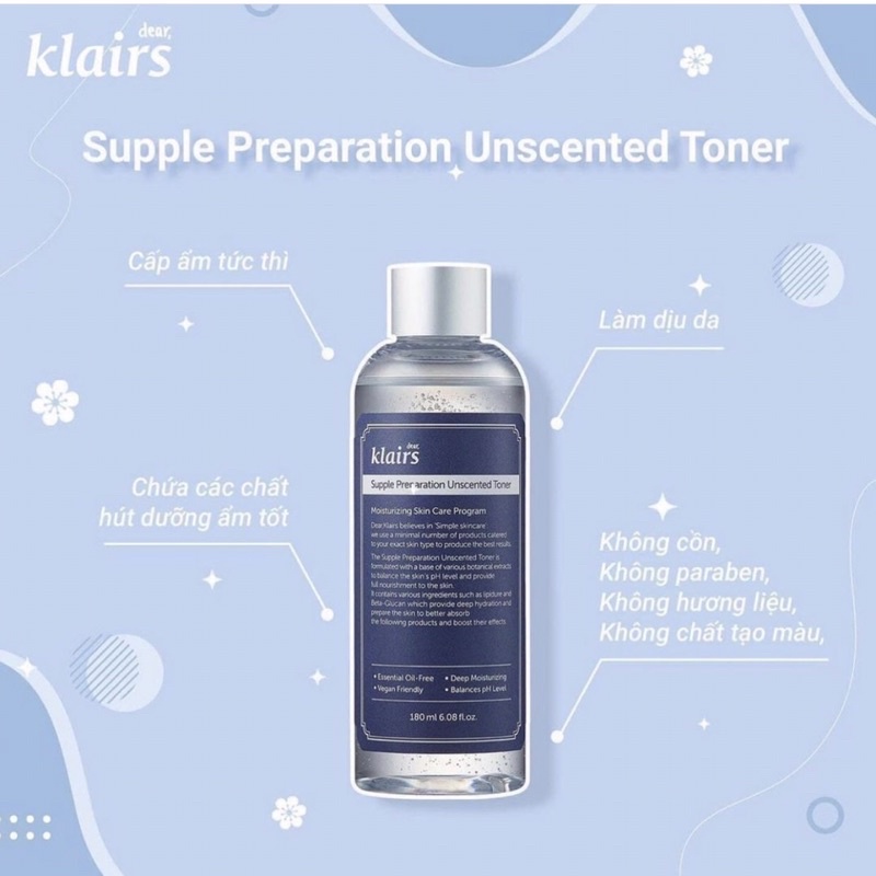 Nước hoa hồng Klairs Supple Preparation Toner
