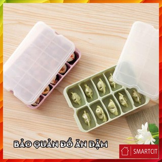 Hộp đựng thức ăn dặm có nắp lúa mạch cho bé- khay làm đá T3A4