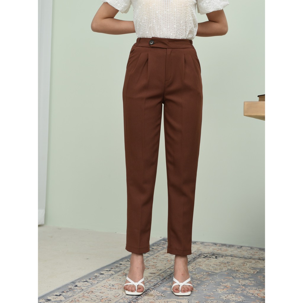 Quần tây nữ, quần baggy công sở cúc lệch fom chuẩn lên dáng đẹp Lake fashion | BigBuy360 - bigbuy360.vn