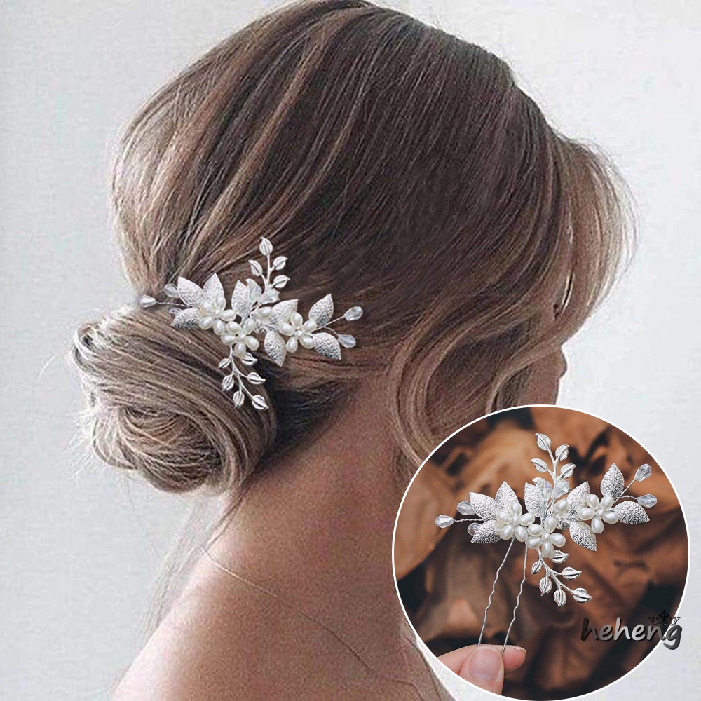 Nĩa Cài Tóc Đính Đá Pha Lê Màu Bạc / Trắng Siêu Bền Làm Quà Tặng Giáng Sinh / Valentine
