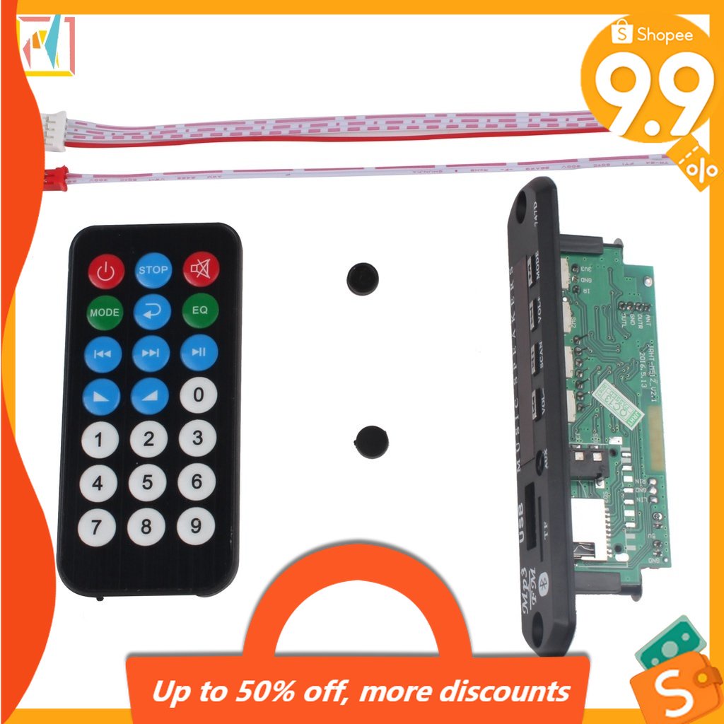Bảng Mạch Giải Mã Âm Thanh Không Dây Bluetooth 12V MP3 WMA USB TF Radio Cho Xe Hơi