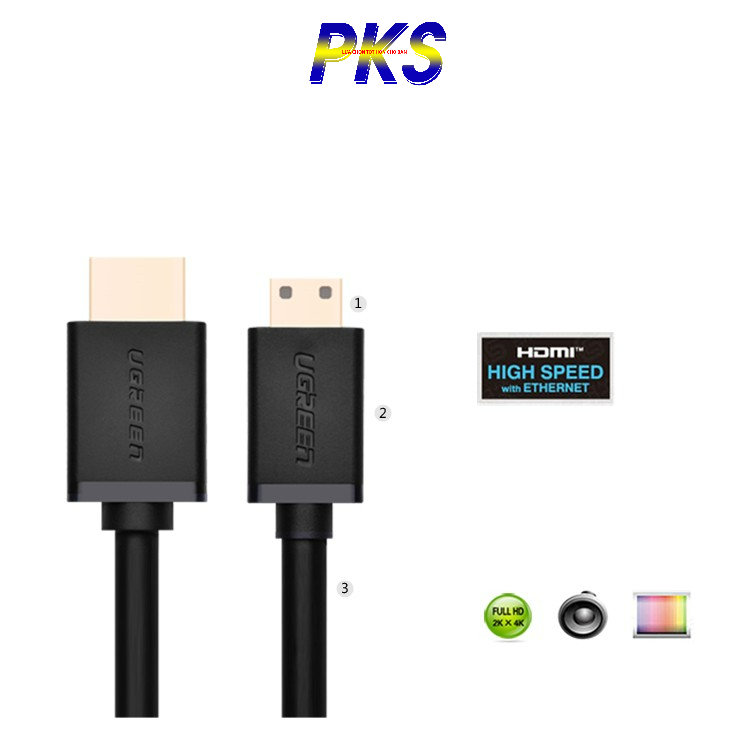 Cáp Mini HDMI to HDMI 1M Ugreen 10195 1.5m Ugreen 11167 - Hàng chính hãng