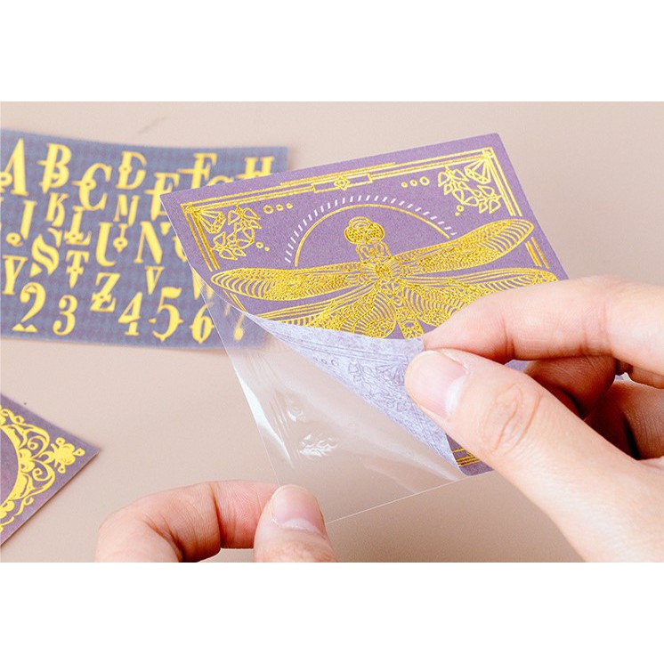 Sticker - nhãn dán nghệ thuật - trang trí DIY -  bullet journal ánh kim - vintage - châu âu cổ điển x 1 gói 60 miếng dán