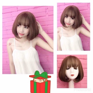 Tóc giả cao cấp cúp ngắn phồng - hình chụp thật