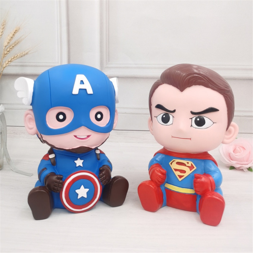 Ống Đựng Tiền Tiết Kiệm Hình Nhân Vật Marvel Hoạt Hình Người Nhện Người Sắt Captain America Làm Quà Tặng Sinh Nhật