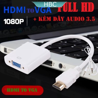 [Hàng xịn] Cáp chuyển đổi HDMI sang VGA kèm dây audio 3.5-Bộ đầu chuyển cổng HDMI ra VGA giắc HDMI to VGA,dây máy chiếu