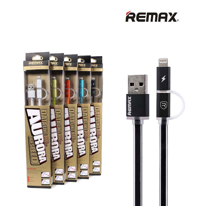 Dây cáp sạc Remax 2 trong 1 đầu Micro USB và Lightning tiện lợi (1m)