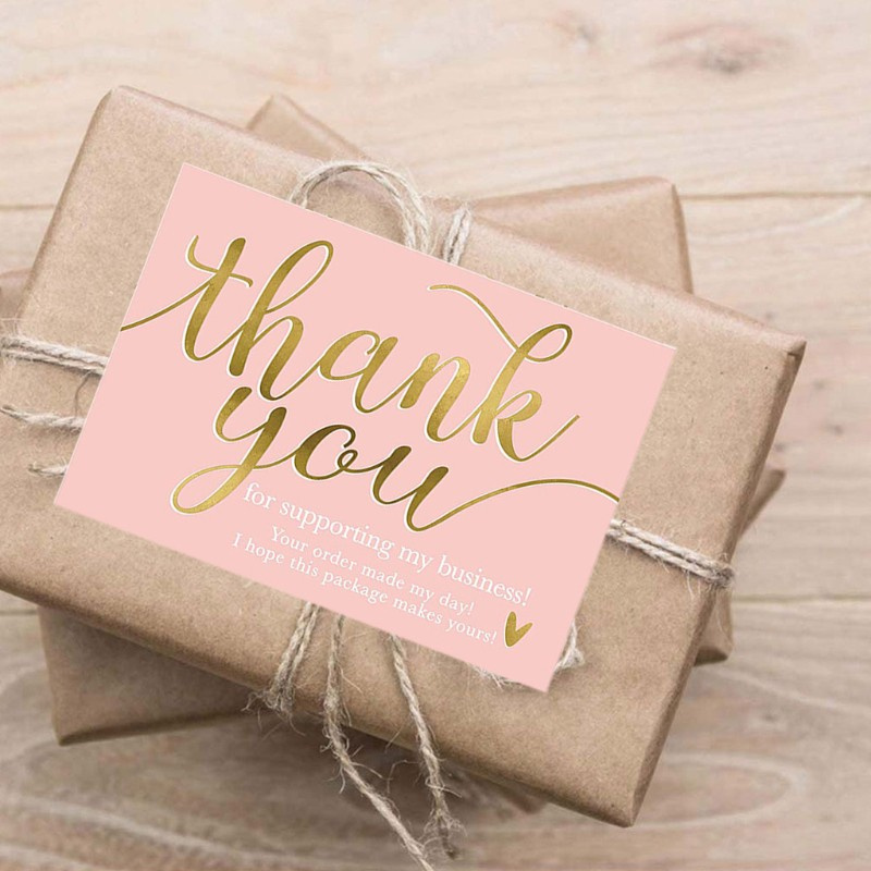 HO 50 Thank You Cards Pink Bulk Note Cards Embossed Letters Perfect for Wedding Baby Shower Business Graduation Bridal Shower Birthday Engagement Present Package Decor