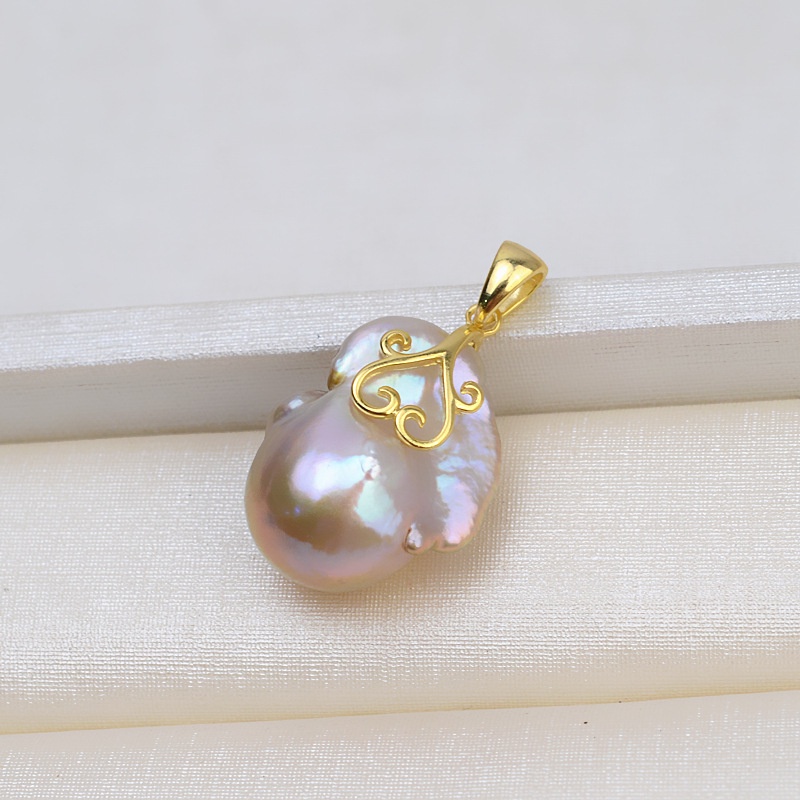 Mặt Dây Chuyền Ngọc Trai baroque Bằng Bạc 925 Làm Thủ Công DIY