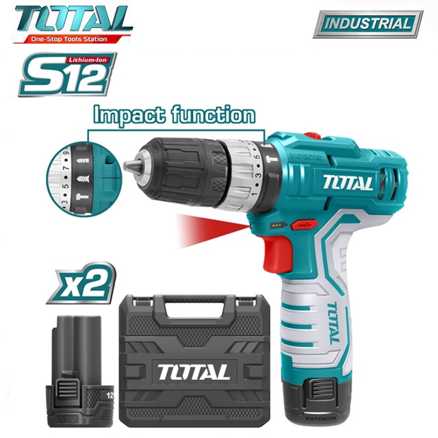 MÁY KHOAN BÚA DÙNG PIN TOTAL 12V TIDLI1232 TIDLI12201 TOSLI23022