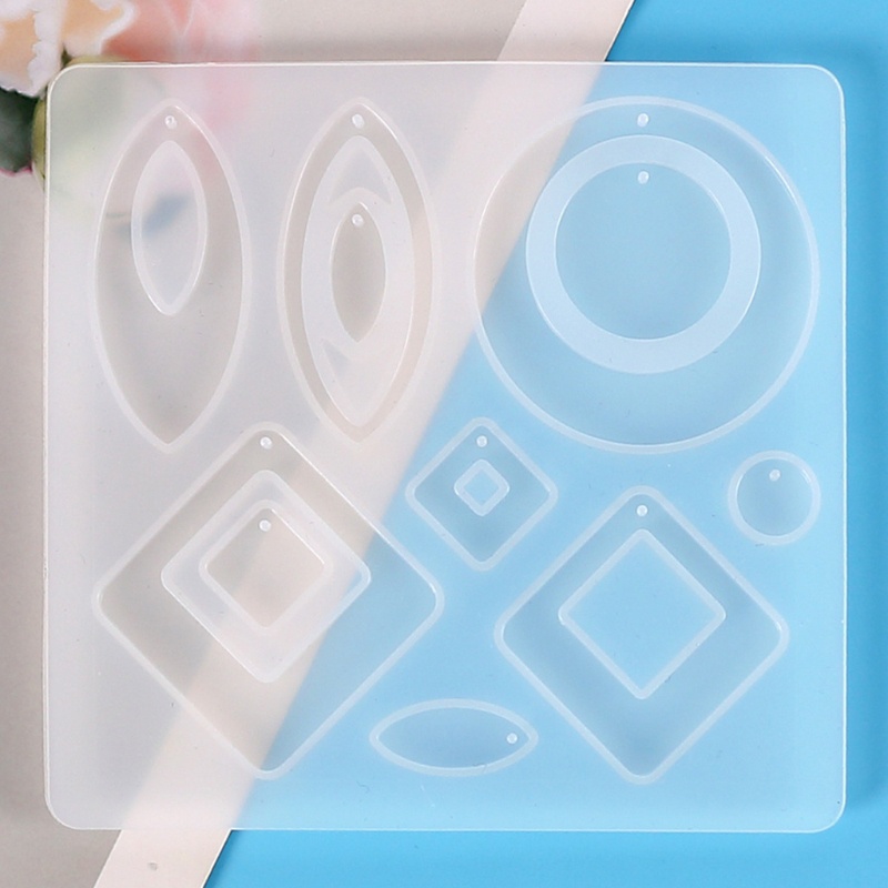 Khuôn Silicone Làm Mặt Trang Sức Hình Thoi Bất Đối Xứng Diy