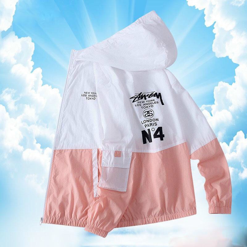ÁO KHOÁC DÙ NAM NỮ, PHỐI 2 MÀU SIÊU HOT, IN CHỮ ĐỘC ĐÁO, PHONG CÁCH TUỔI TEEN - BASIL FASHION