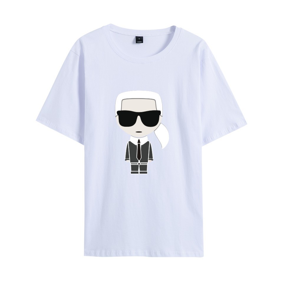 Áo Thun Ngắn Tay In Hình Mèo Karl Lagerfeld Carl.lagerfield Dễ Phối Đồ Nhiều Size S-5XL