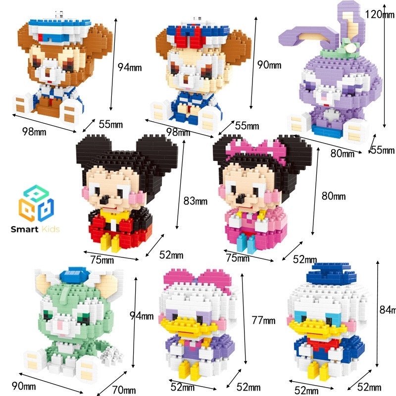 Bộ đồ chơi lắp ghép Lego SmartKids mô hình nhân vật hoạt hình Disney 3D thu nhỏ dễ thương vui nhộn SmartKids LG3D-01
