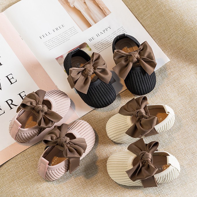 Giày búp bê đính nơ phong cách xinh xắn cho bé gái