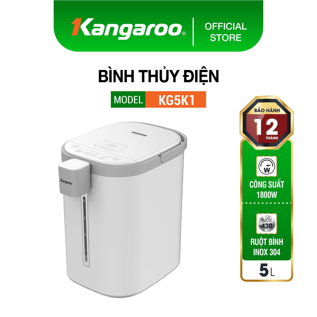 Mã ELMALL500K giảm 8% đơn 500K Bình thủy điện Kangaroo KG5K1 5 lít