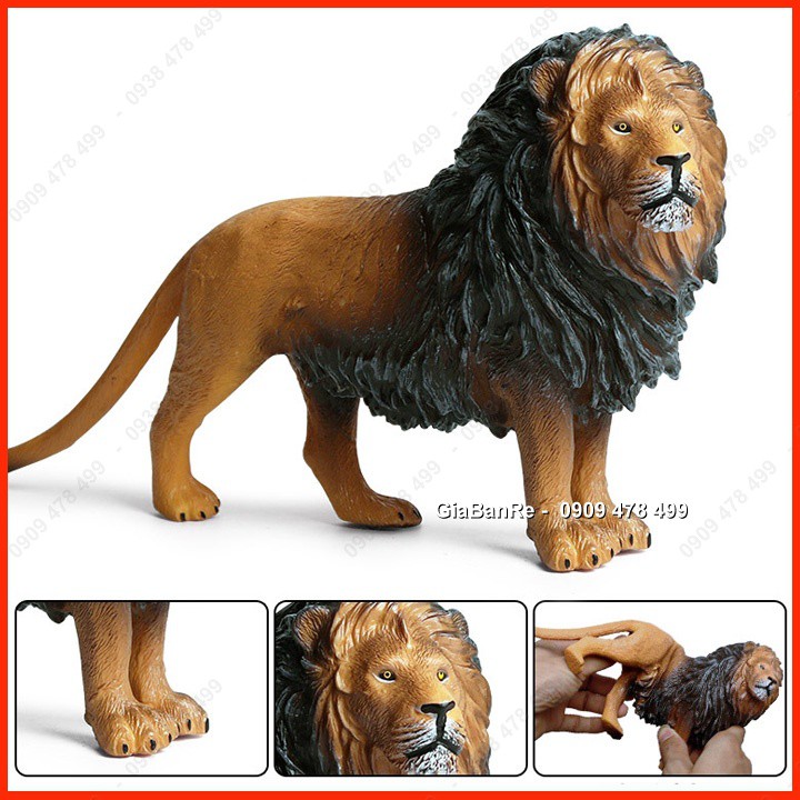 Mô Hình Sư Tử Nâu Size Lớn 25cm X 13cm - Động Vật Nhựa Mềm - 4695.2