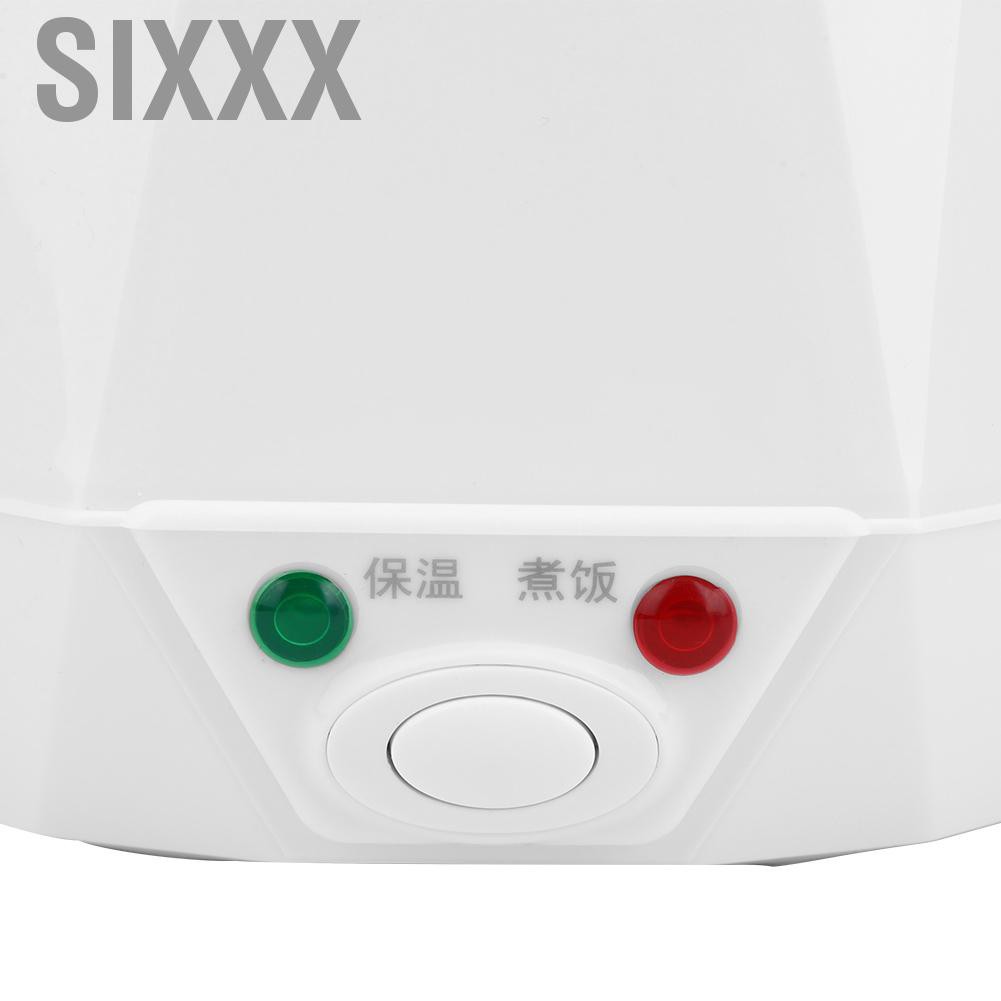 Sixxx Household 1.6L Mini Portable Electric Rice Cooker Cooking Tool for 12V Car Use White