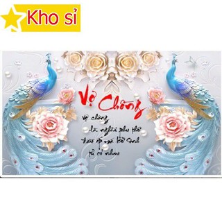 Tranh đính đá đẹp Vợ chồng công Lv191 Tranh chất lượng cao