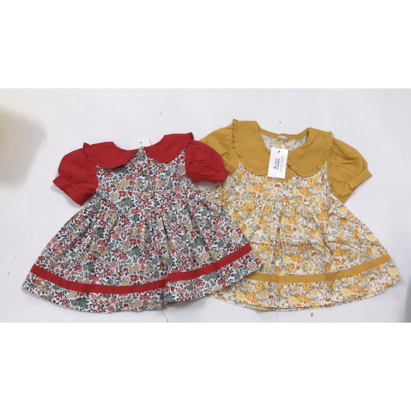 ( sét váy + mũ) Váy cho bé gái size từ 9 – 20kg, đầm bé gái dáng xòe thắt nơ dễ thương xinh xắn. Ảnh và video thật.